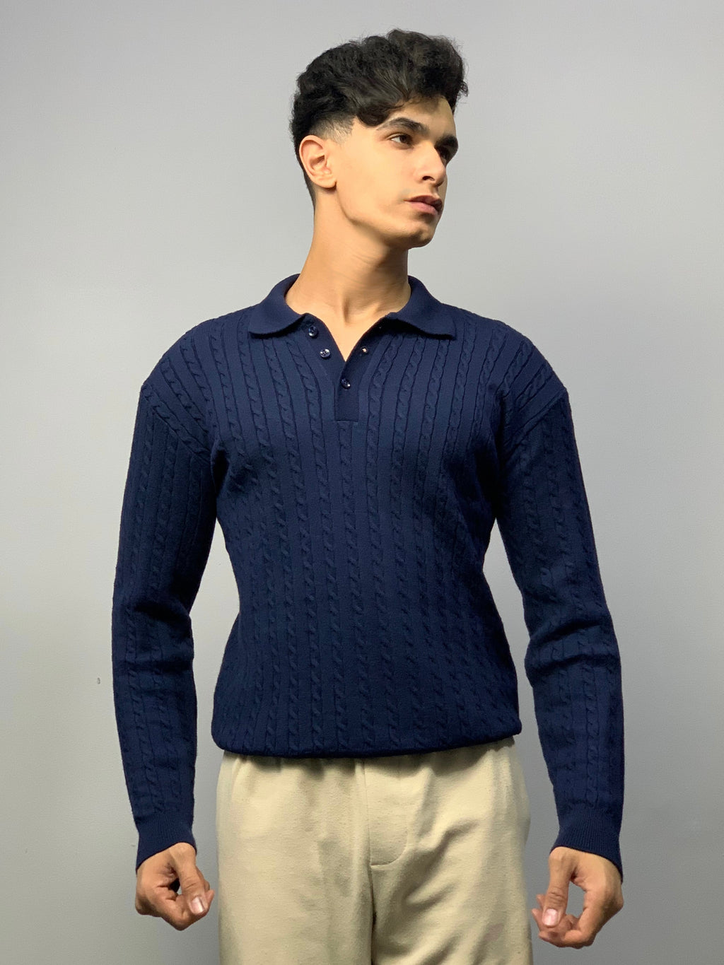 Ocean blue knitwear long sleeve