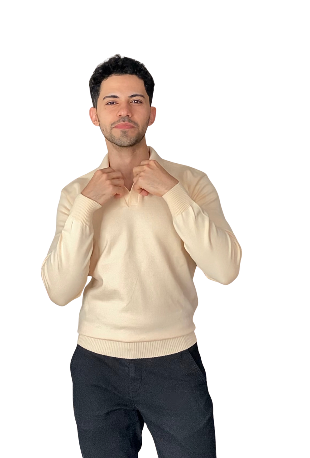 Golden beige knitwear long sleeve